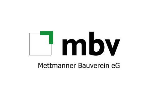 Logo des Mettmanners Bauvereins eG, bestehend aus einem Quadrat und der Schrift „mbv“ daneben.