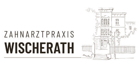 Logo der Zahnarztpraxis Wischerath mit stilisierter Darstellung des Praxisgebäudes und Schriftzug.
