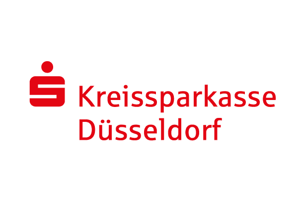 Logo der Kreissparkasse Düsseldorf mit rotem Symbol und Schriftzug auf weißem Hintergrund.