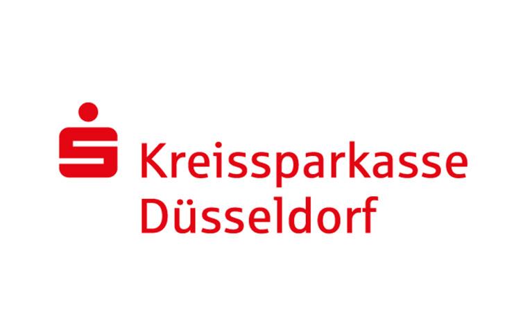 Logo der Kreissparkasse Düsseldorf in rot auf weißem Hintergrund, mit stilisiertem "S" und Schriftzug.