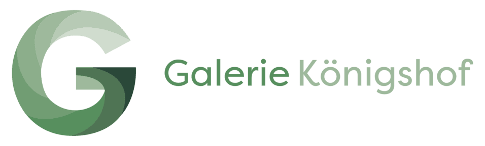 Logo der Galerie Könighof, bestehend aus einem stilisierten G in Grüntönen mit Schriftzug unterhalb.